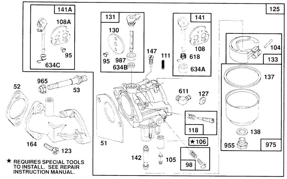 Carburetor Grp Diagram and Parts List for 257702-4005-XX  Briggs and Stratton Engine